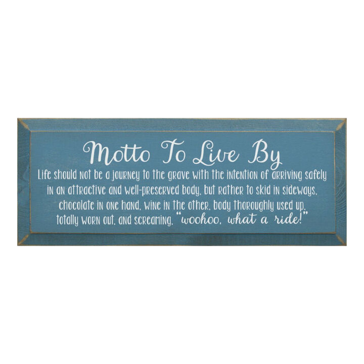 Rustic Wooden Sign Motto to Live By Chocolate and Wine Kitchen Decor