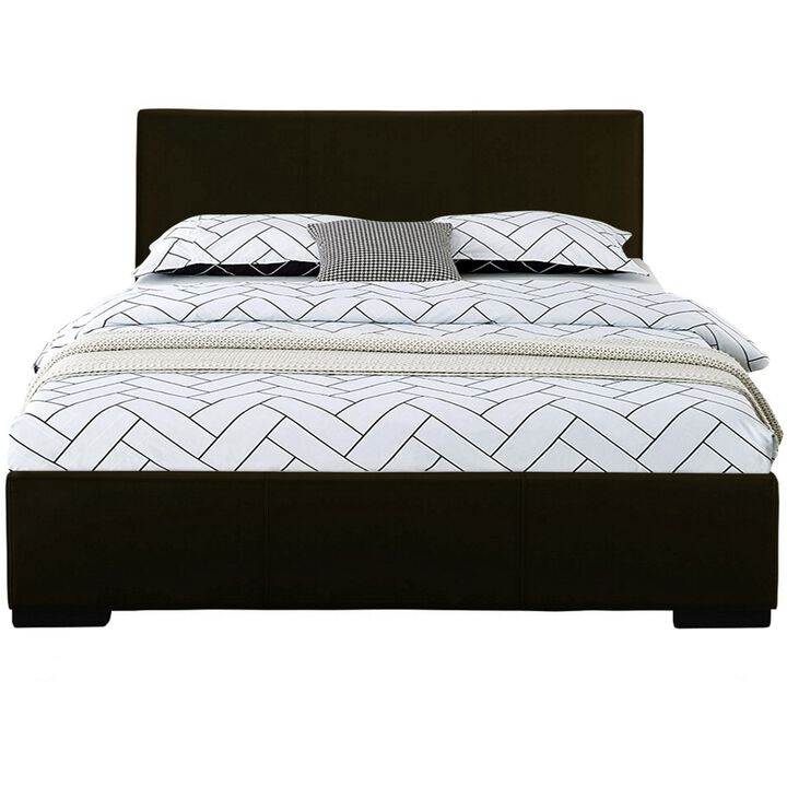 Durable Faux Leather Upholstered Bed &ndash; Solid and Manufactured Wood Construction
