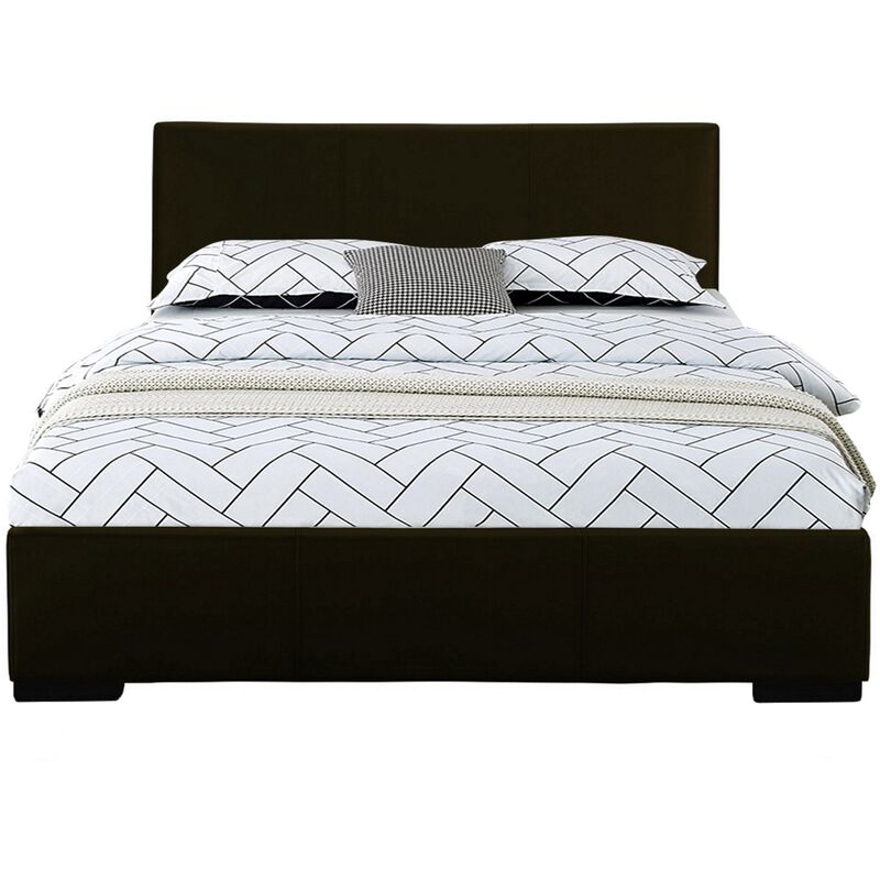Durable Faux Leather Upholstered Bed &ndash; Solid and Manufactured Wood Construction image number 0