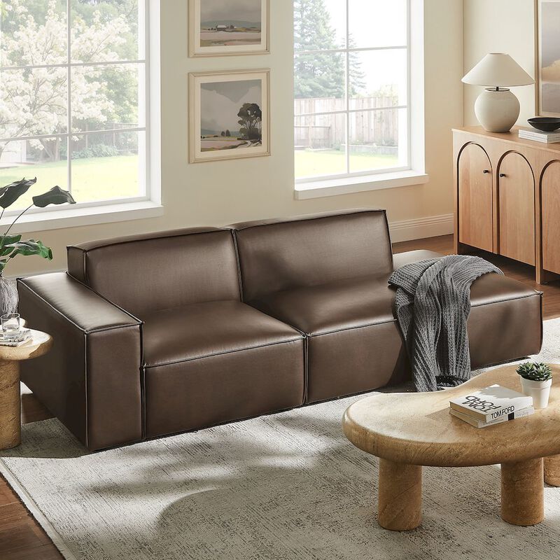Restore 2-Piece Vegan Leather Modular Loveseat image number 6
