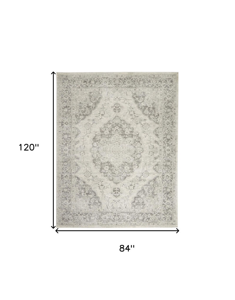 HomeRoots Floral Medallion Distressed Area Rug image number 2