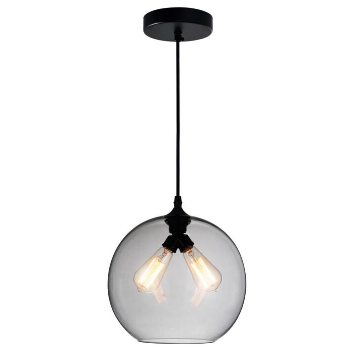 Glass 2 Light Down Mini Pendant With Clear Finish