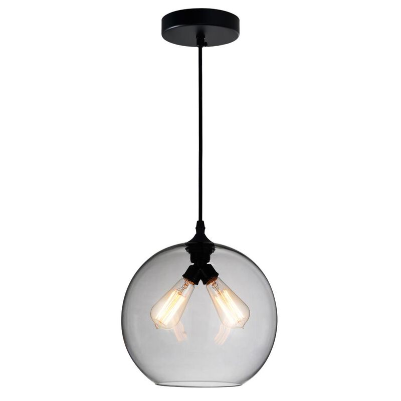 Glass 2 Light Down Mini Pendant With Clear Finish