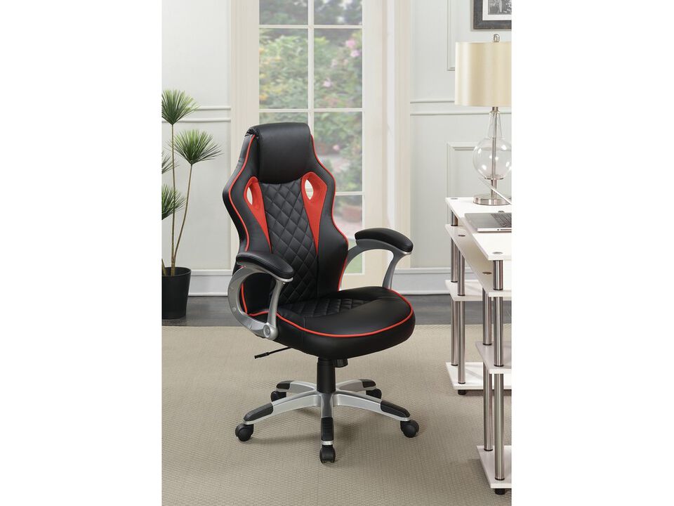 Fancy Design Ergonomic Gaming/ Office Chair, Black/Red - Benzara
