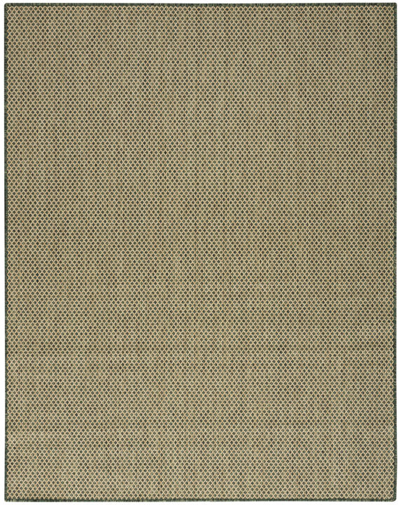 HomeRoots 8' X 10' Green Geometric Indoor Outdoor Area Rug