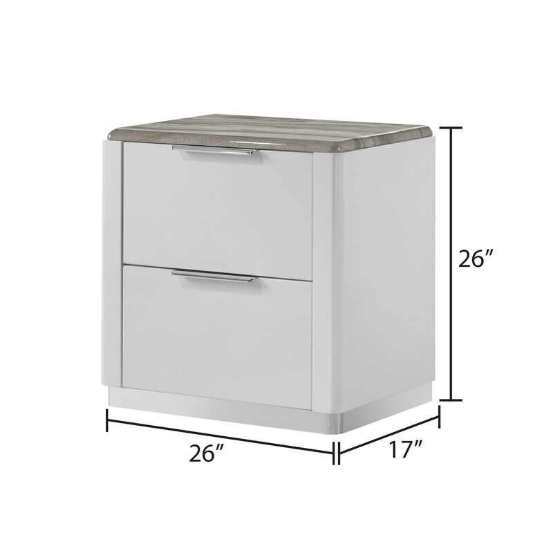 Orlissiq Marble-Top Nightstand image number 2