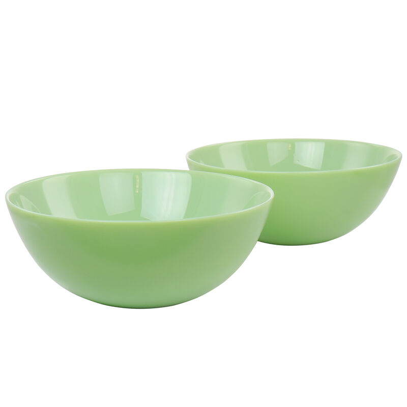 Martha Stewart 2 Piece 10 Inch Jadeite Glass Serving Bowl Set in Jade Green image number 1