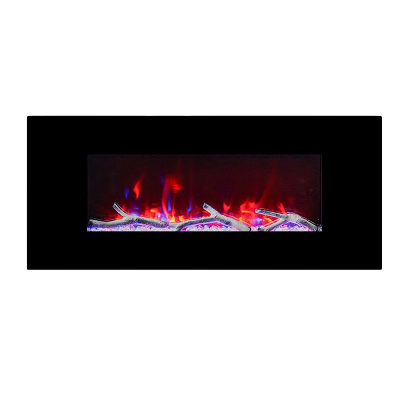 42 Inch 1500W Wall-Mount Fireplace with Multicolor Flame