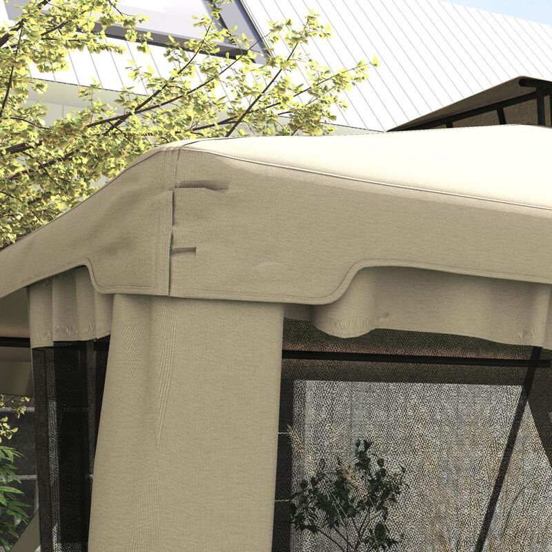 Hivvago 9.6' x 11.6' Garden Gazebo with Double Roof image number 7