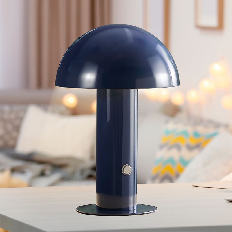 Boletus Contemporary Bohemian Rechargeablecordless Iron Integrated LED Mushroom Table Lamp