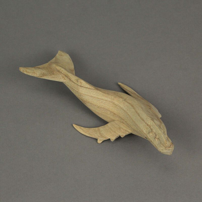 8" Hand Carved Humpback Whale Wooden Sculpture &ndash; Nautical Ocean Decor Figurine image number 3