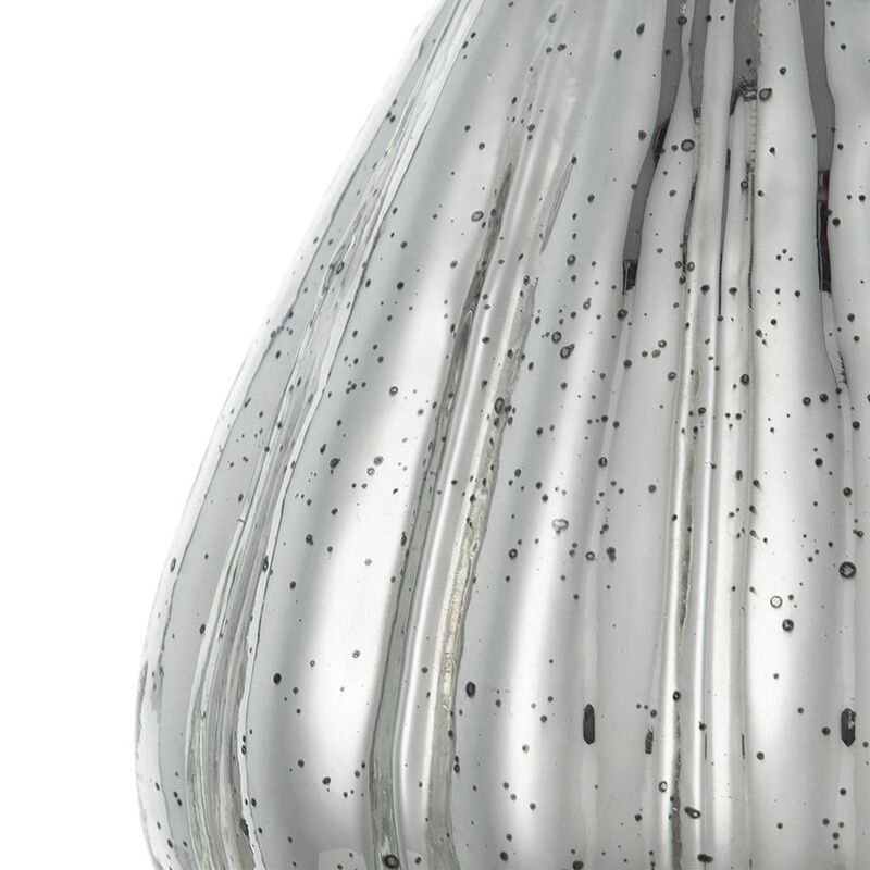 HomeRoots 10" Antiqued Silver Glass Round Table Vase image number 5
