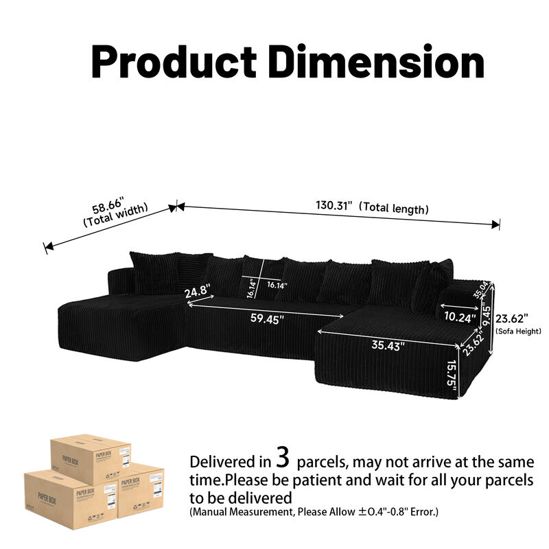 Merax Modular U-Shaped Sectional Sofa