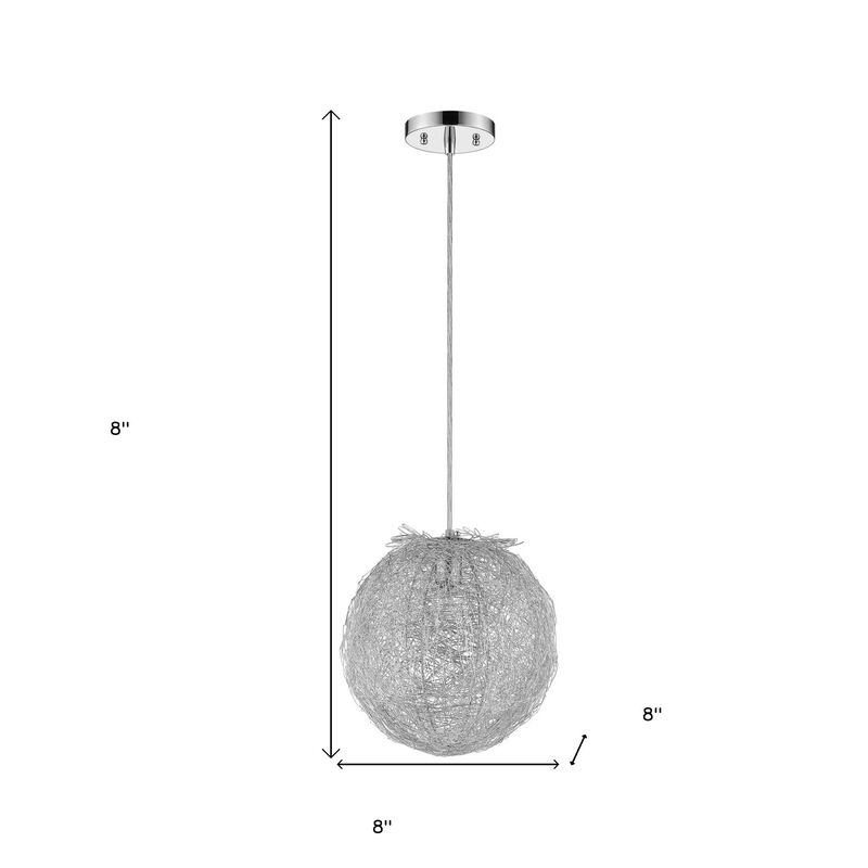 Hivvago Contemporary Silver Globe Pendant Hanging Light