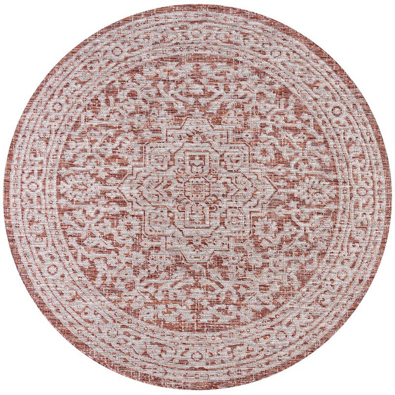 Sinjuri Medallion Textured Weave Area Rug