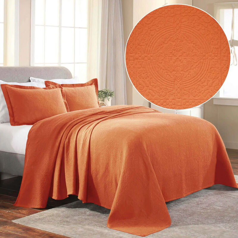 Lightweight Cotton Matelasse Bedspread and Shams Set for Bedroom image number 1