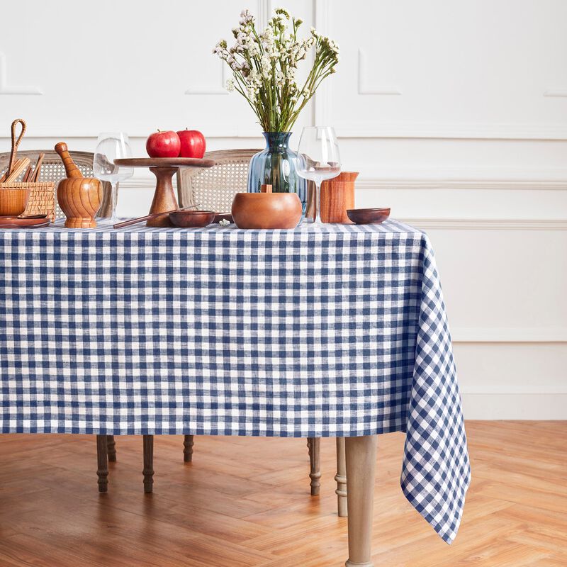 Linen Tablecloth - Gingham Check image number 2