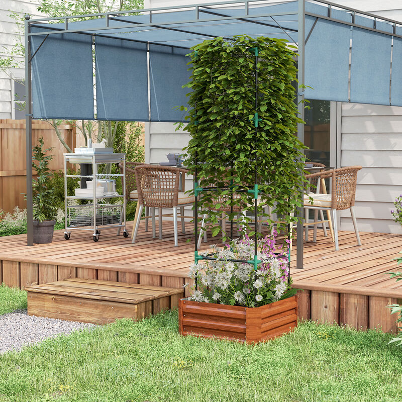 Hivvago Elevated Garden Bed with Integrated Vine Support. image number 6