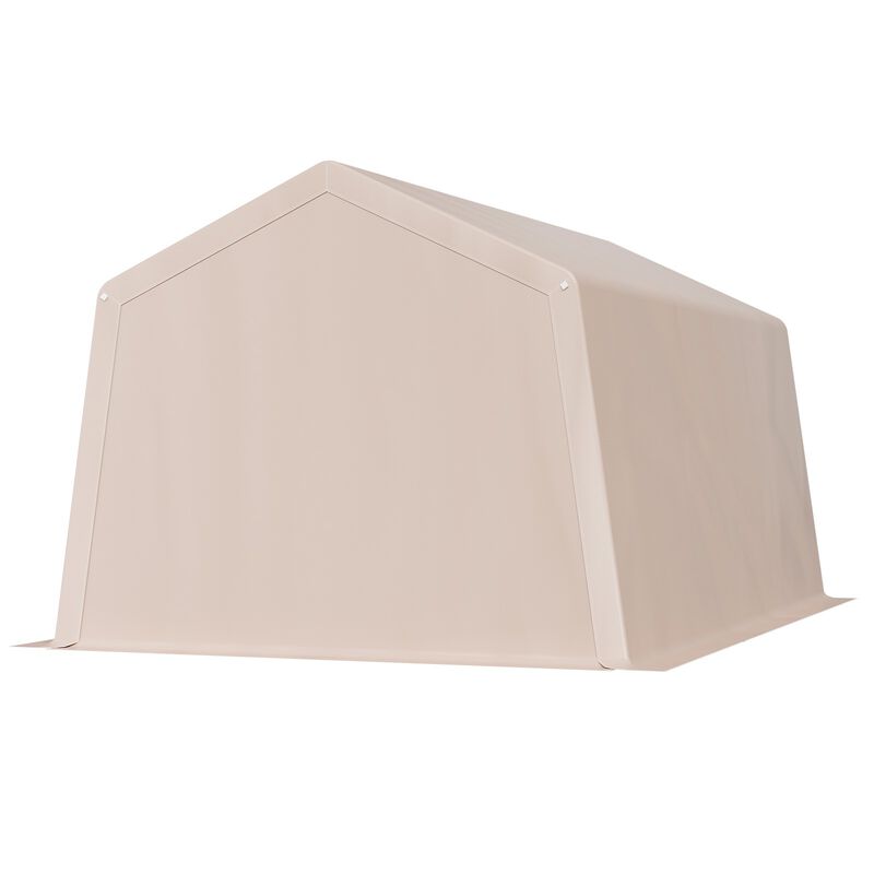 Heavy Duty Outdoor Storage Tent with Roll-Up Door, Waterproof Garage Shelter for Patio & Garden-Beige image number 3