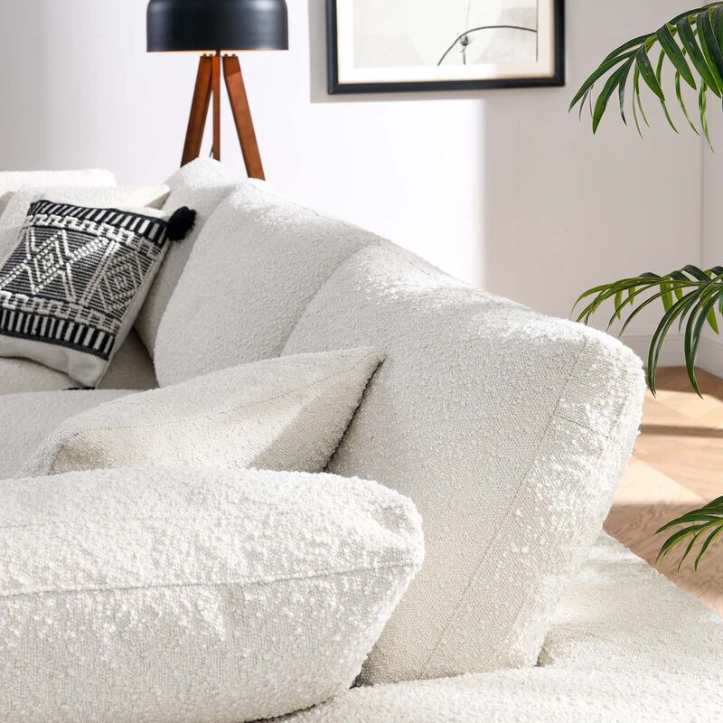 Commix Down Filled Overstuffed Boucle Fabric 3-Seater Sofa image number 4