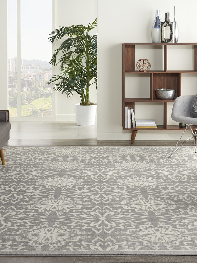 Jubilant JUB06 Ivory/Gray 8' x Round Rug