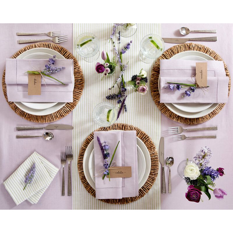 Solino Home Classic Hemstitch 100% Linen Tablecloth &ndash; Handcrafted, Machine Washable, Perfect for Holiday and Everyday Dining