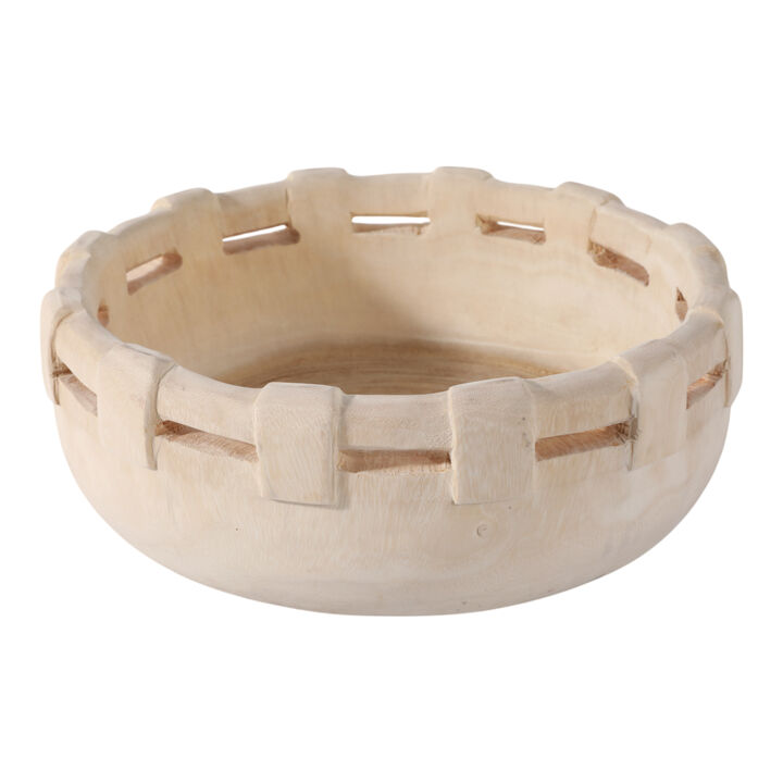 14x6" Carved Wood Bowl