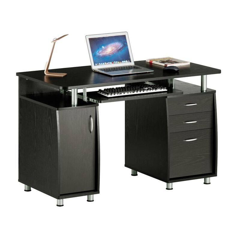 Techni Mobili Complete Workstation Computer Desk with Storage, Espresso