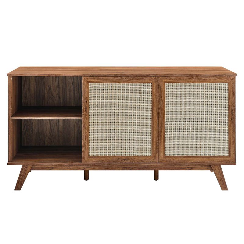 Modway Soma 59" Rattan High TV Stand Sideboard in Walnut image number 4