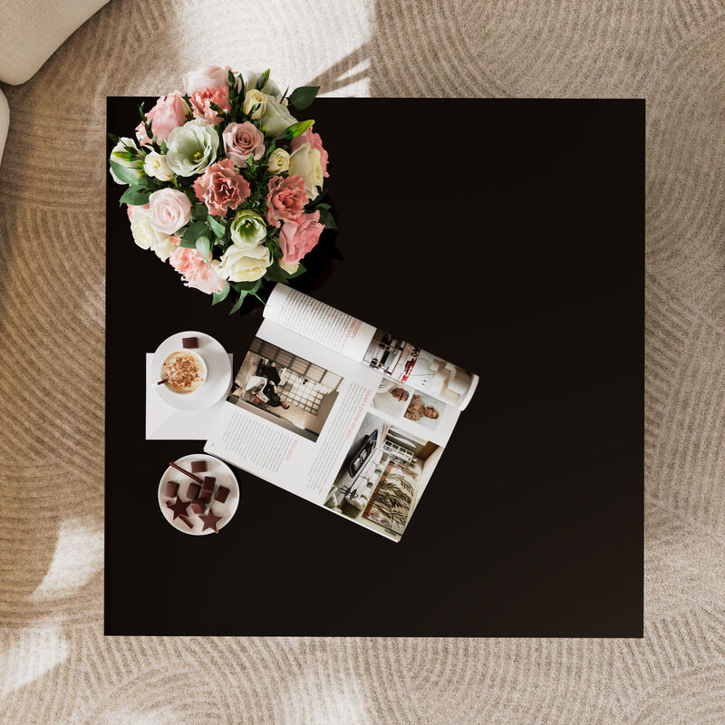 Lofnip Square Glass Coffee Table image number 6