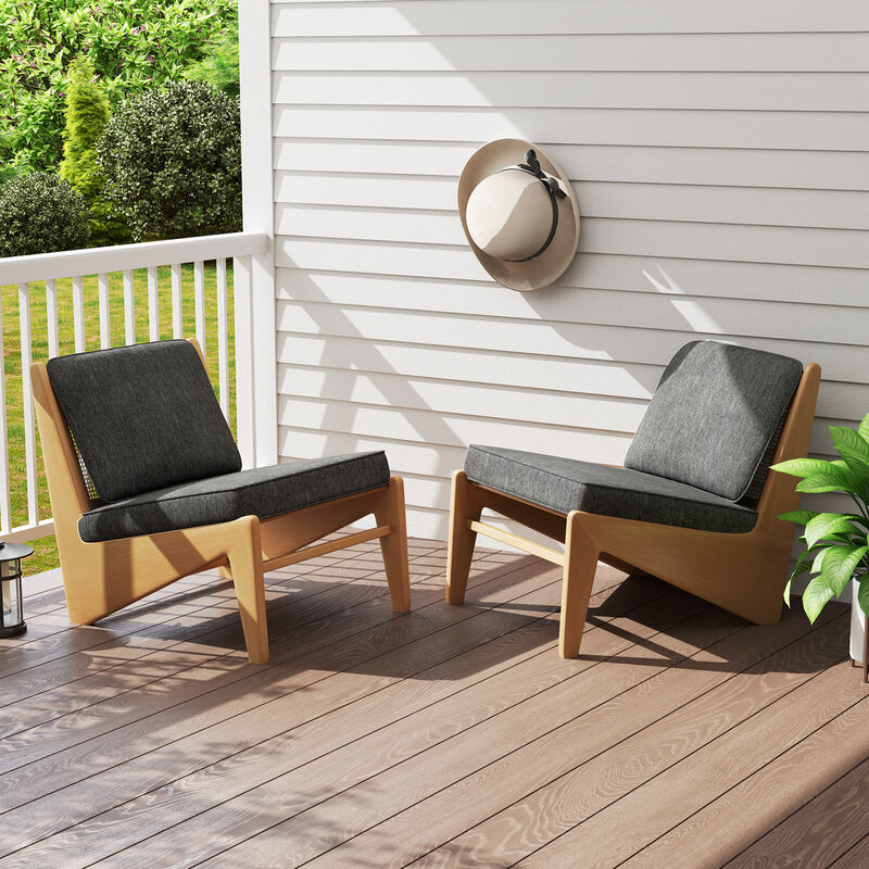 2-Pack Outdoor Patio Chair Cushions &ndash; Removable & Washable Covers