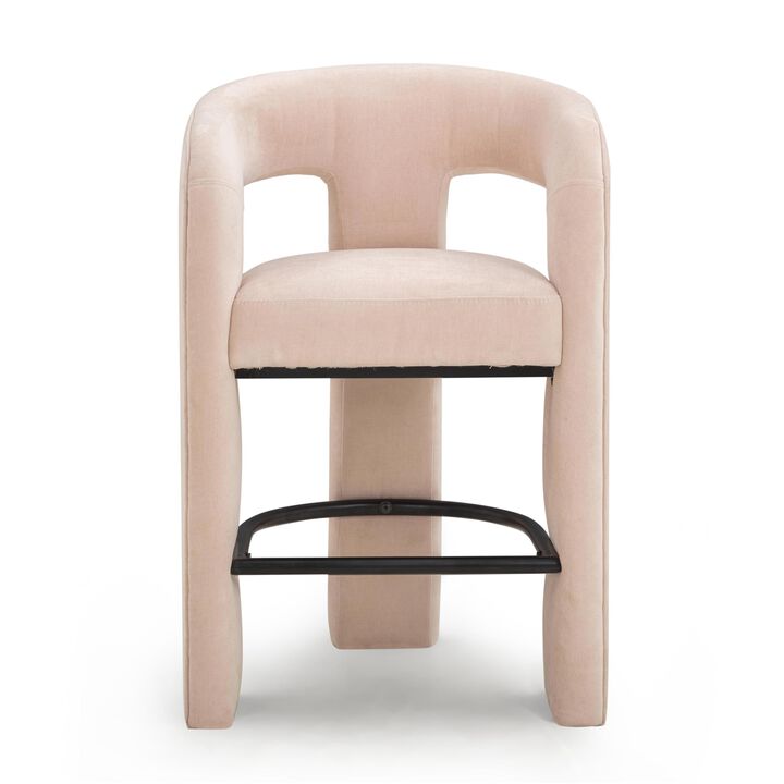 Tov Furniture Malone Blush Perfomance Fabric Counter Stool