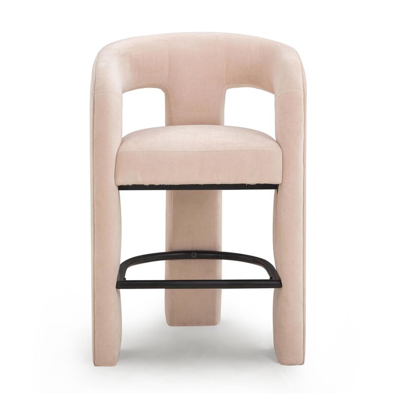 Tov Furniture Malone Blush Perfomance Fabric Counter Stool image number 0
