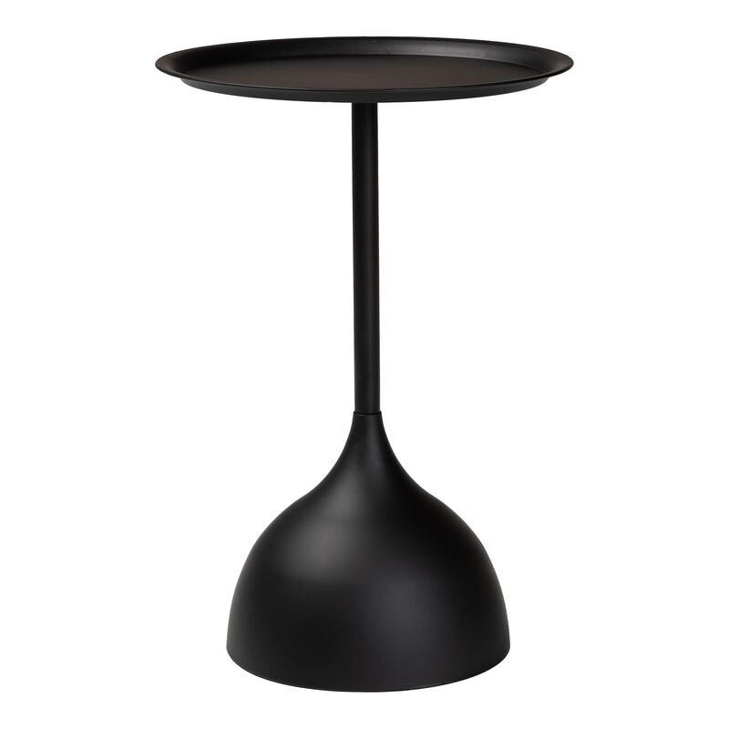 Baxton Studio Webb Black Metal Pedestal Side Table &ndash; Modern Accent Table with Round Tray Top for Indoor or Semi-Outdoor Use image number 0