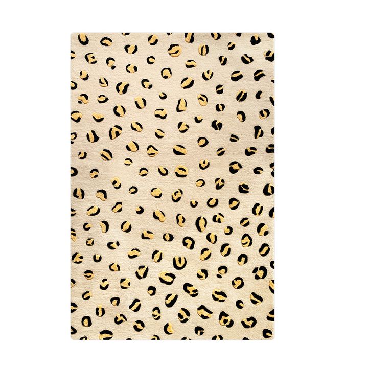 Rug LEOPARD Beige / Brown and Black Print