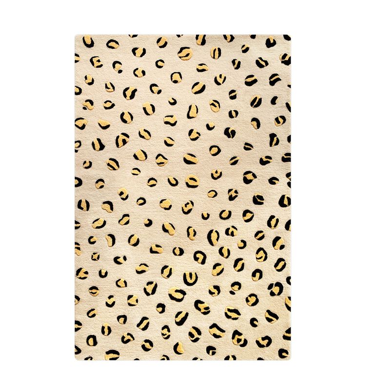 Rug LEOPARD Beige / Brown and Black Print image number 0