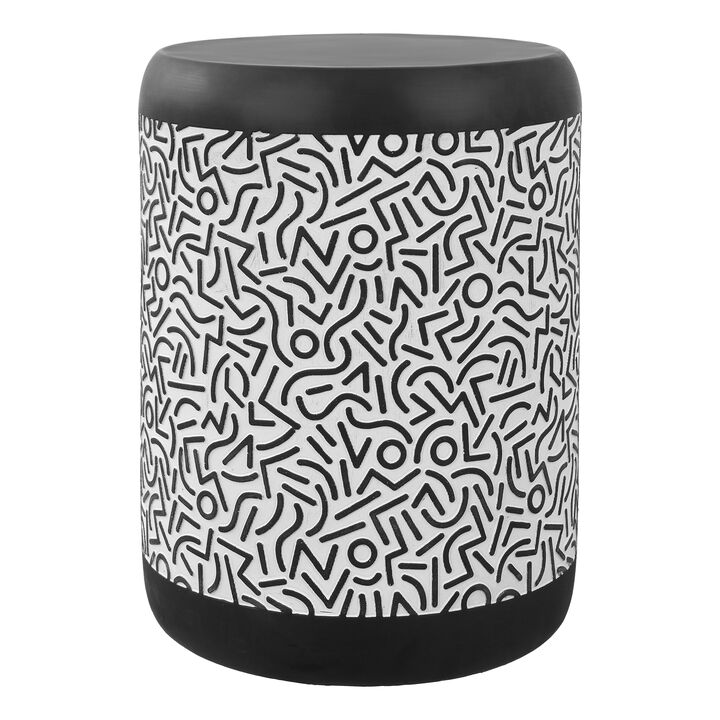 Indi Modern Bohemian Geometric Drum Garden Stool