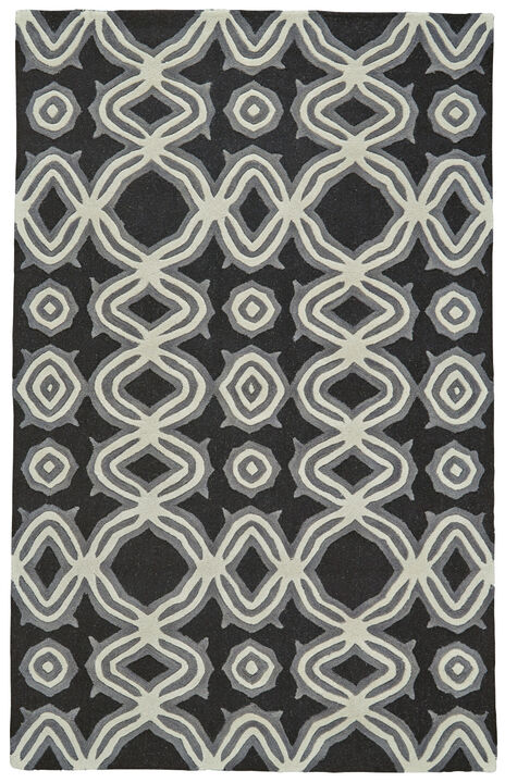HomeRoots Wool Abstract Hand Tufted Area Rug