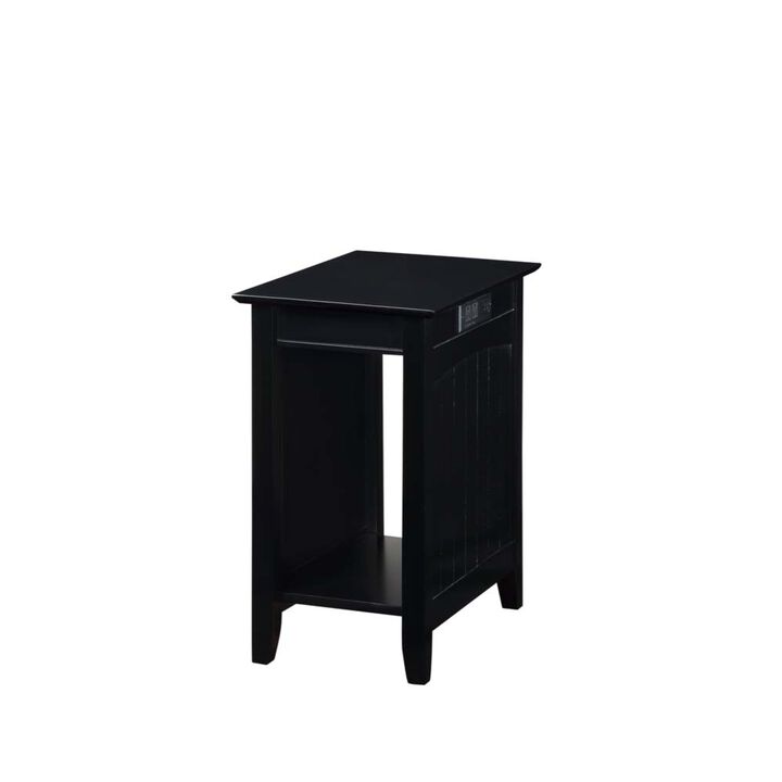 Convenience Concepts Edison End Table with Charging Station, Black