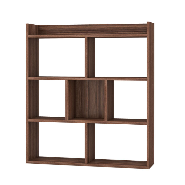 7-Cube Storage Bookshelf with Open Back Design and Anti-Tip Hardware