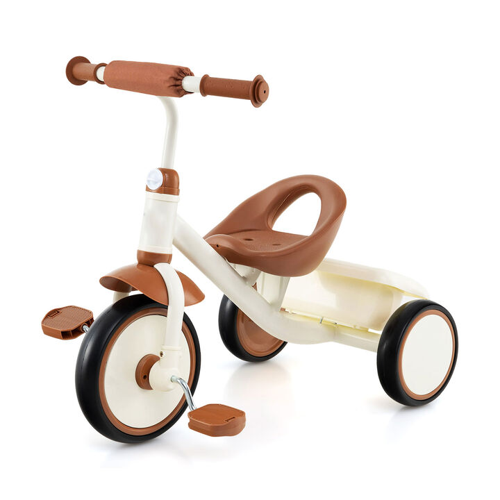 Toddler 3-Wheel Tricycle with Adjustable Seat and Storage Basket for Kids