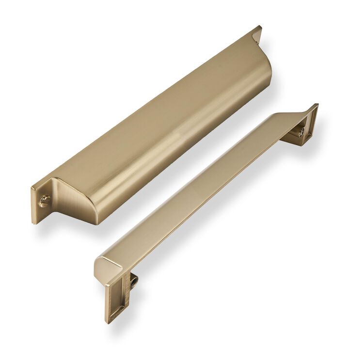 ZAUYX 5 Pack 5 Inch Center to Center Brushed Brass Cabinet Cup Pulls Gold Drawer Pulls Kitchen Hardware Satin Brass Channing Cup