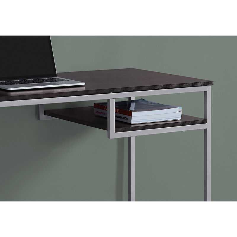 Monarch Specialties I 7369 Computer Desk, Home Office, Laptop, 48"L, Work, Metal, Laminate, Brown, Grey, Contemporary, Modern