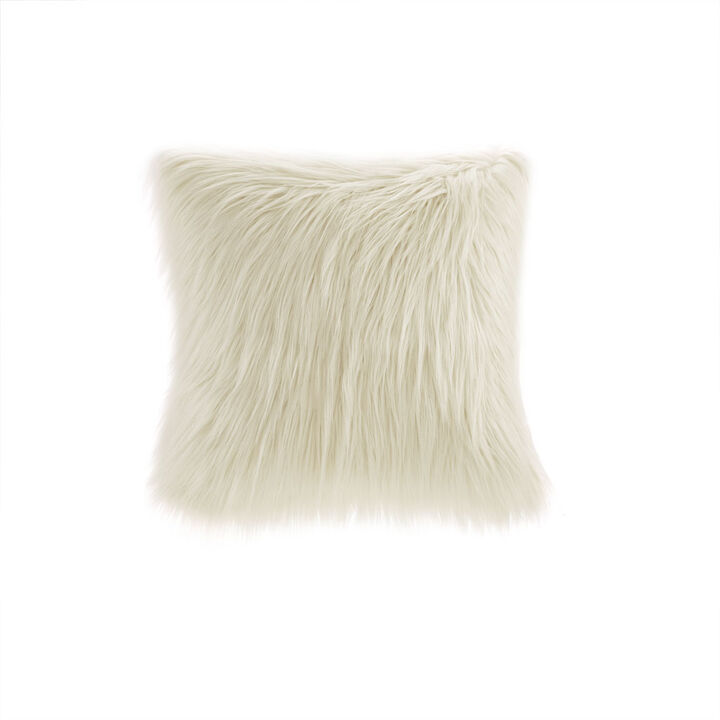 Gracie Mills Acevedo Plush Faux Fur Square Pillow
