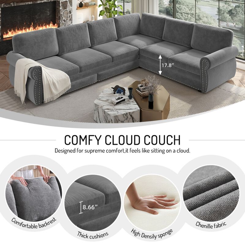 Daker Oversize L-Shaped Sofa image number 6
