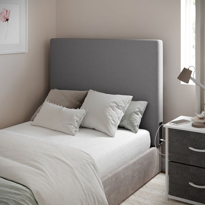 Flash Furniture Upholstered Twin Headboard with Two Power Outlets, USB Port image number 1