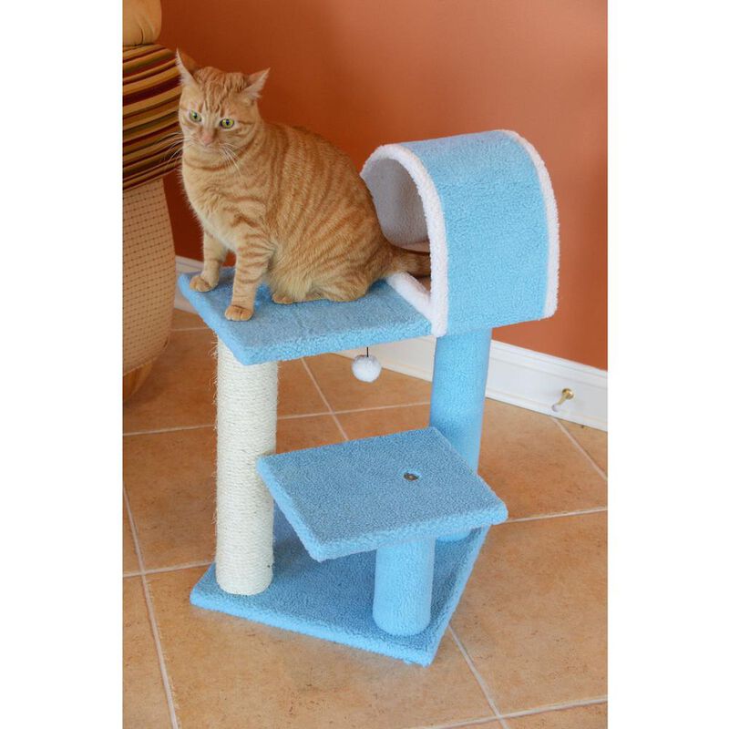 Armarkat 29 Real Wood Cat Tree With Scratcher And Tunnel For Squeeze