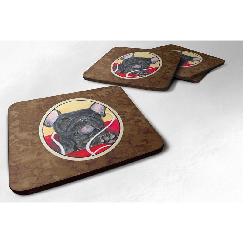 Caroline's Treasures SS8899FC French Bulldog Foam Coasters (Set of 4), 3.5 H x 3.5 W, Multicolor image number 0