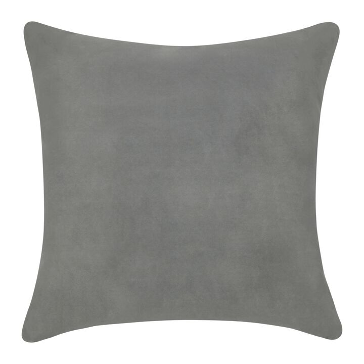 Ruff Square Accent Throw Pillow, 26 Inch, Gray Texture Recycled Fabric - Benzara
