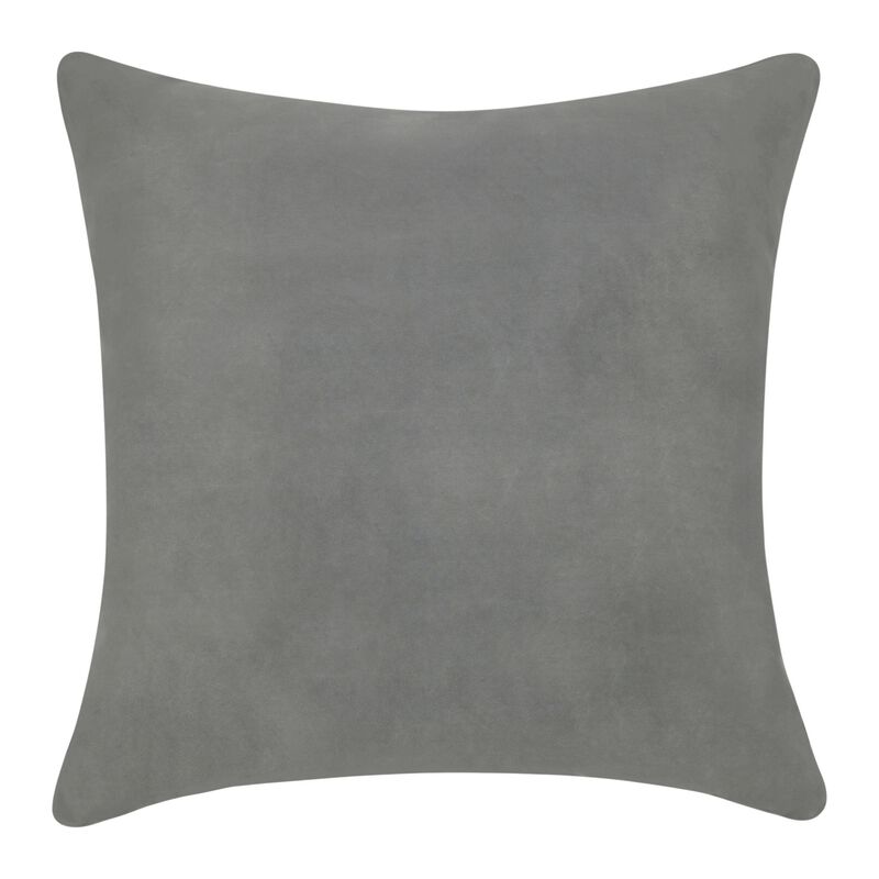 Ruff Square Accent Throw Pillow, 26 Inch, Gray Texture Recycled Fabric - Benzara